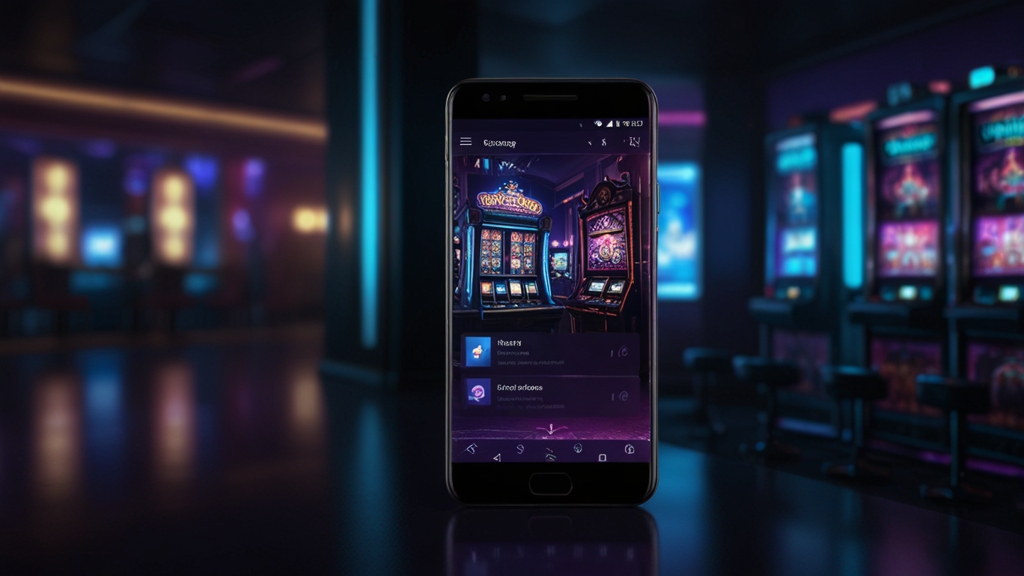 Telefon z Androidem z ekranem pobierania pliku APK aplikacji casino
